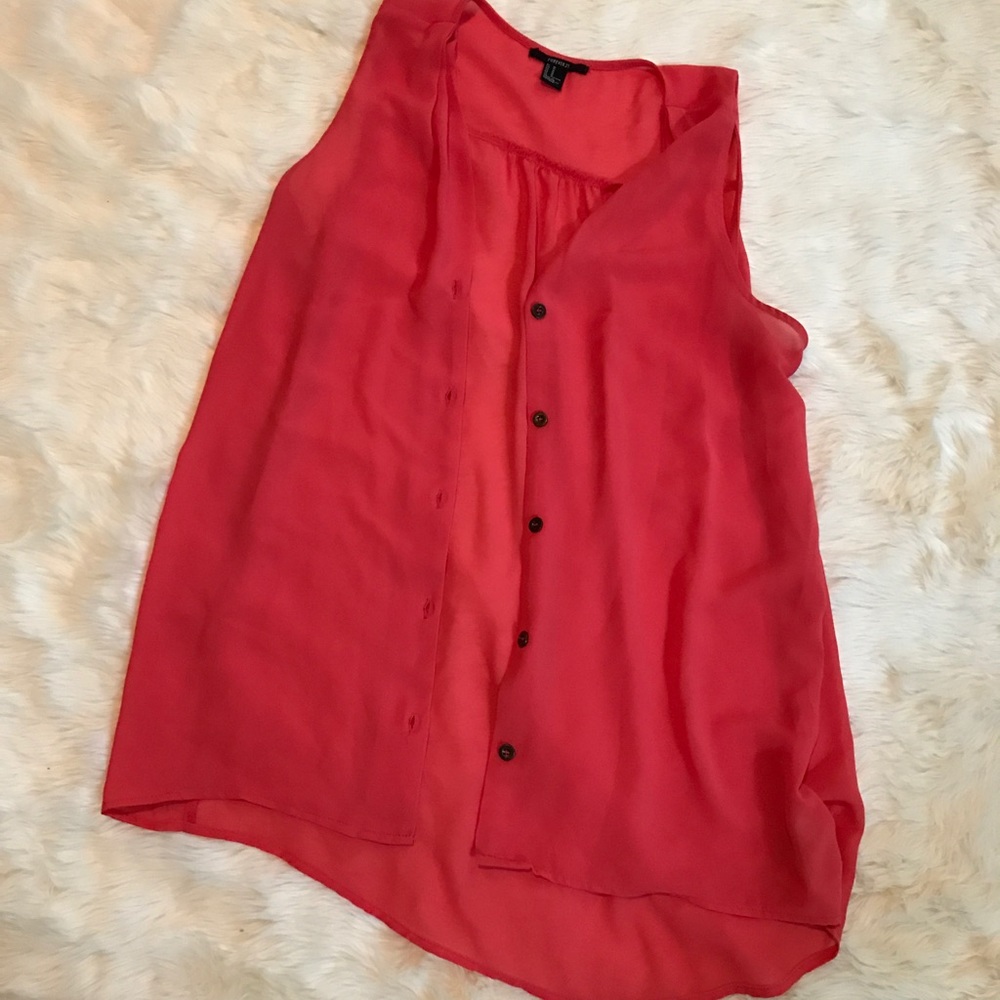 Forever 21 Button Down Sheer Top
